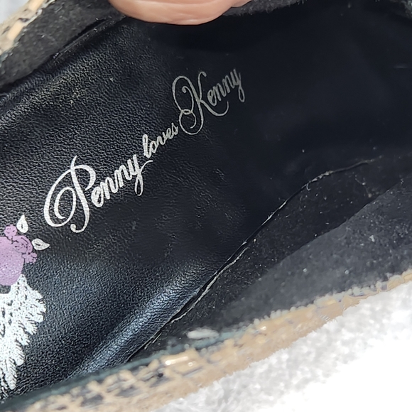 PENNY LOVES KENNY SNAKE SKIN LEATHER LACE UP HEELS ZEN PEP TOE BOOTIE SIZE 7 - Picture 9 of 12